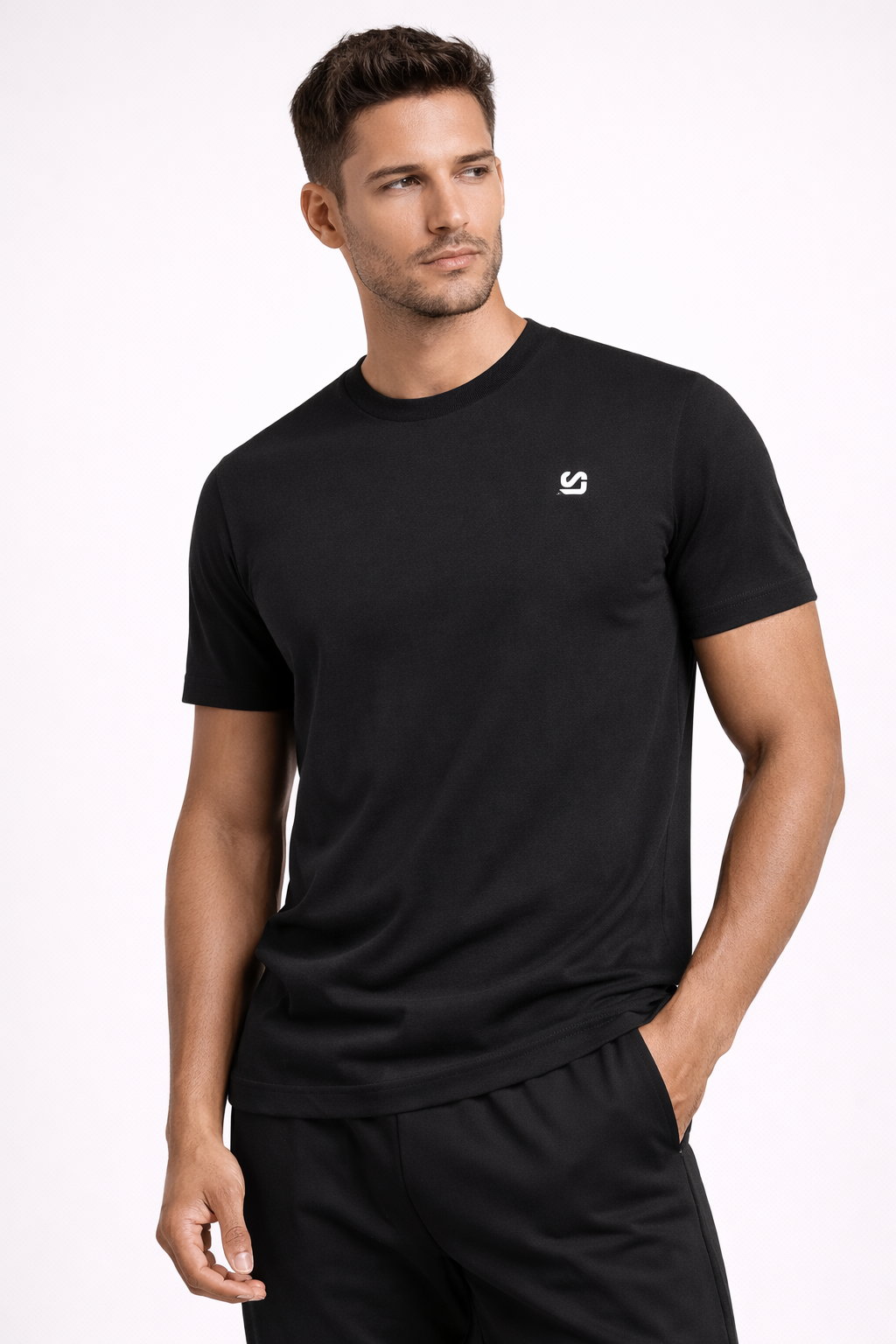 [Signature] Crewneck T-shirt - Black
