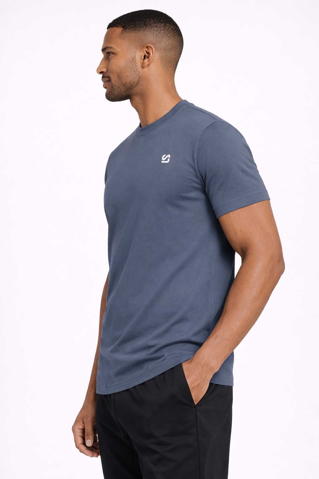 [Signature] Crewneck T-shirt - Navy Blue